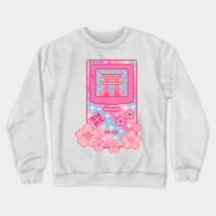 Cherry Blossom Handheld Pixel Art Crewneck Sweatshirt